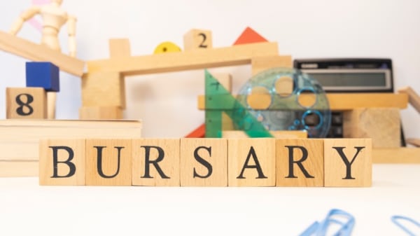 The,word,bursary,was,created,from,wooden,cubes.